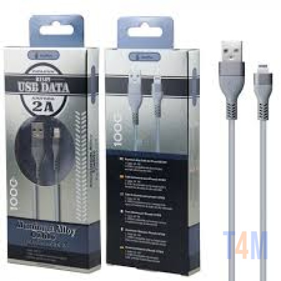 ONE PLUS USB DATA CABLE PARA IPHONE 5/6/7/8/X 2A CINZA REF B3589 (2101069)